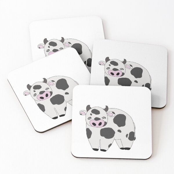 Item preview, White and black cow sticker designed and sold by SquishDragonArt.