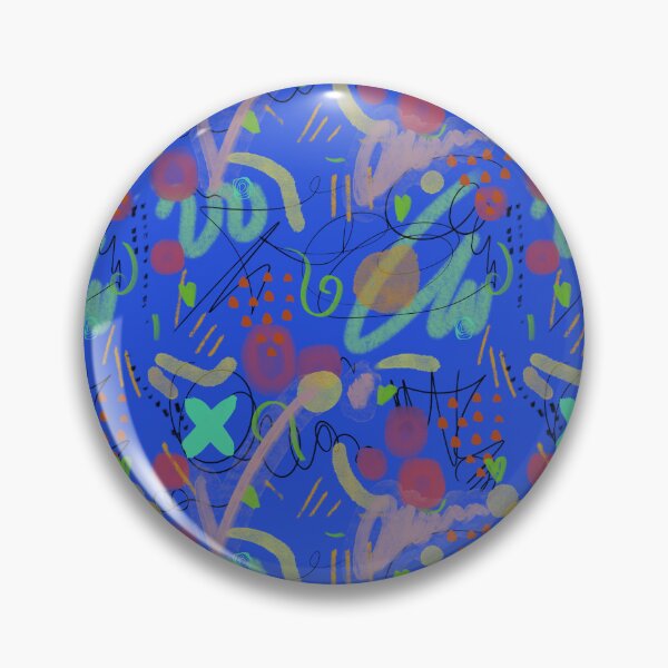 Item preview, Scribble stain blue colors abstract funny pattern designed and sold by Yana Mustafina | Boho Soulful Designs.