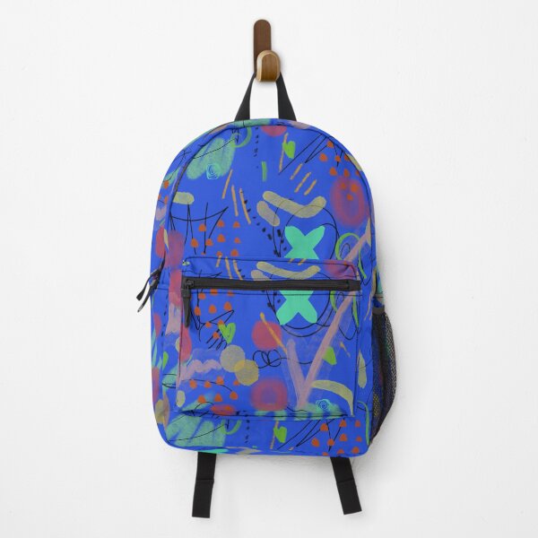 Item preview, Scribble stain blue colors abstract funny pattern designed and sold by Yana Mustafina | Boho Soulful Designs.