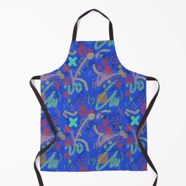Item preview, Scribble stain blue colors abstract funny pattern designed and sold by Yana Mustafina | Boho Soulful Designs.
