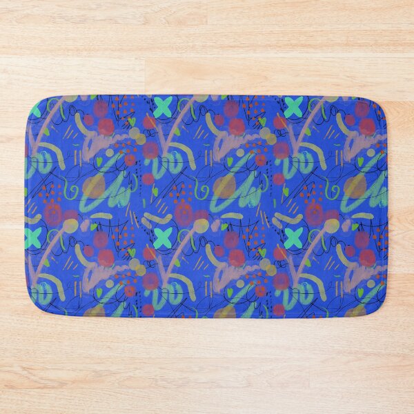 Item preview, Scribble stain blue colors abstract funny pattern designed and sold by Yana Mustafina | Boho Soulful Designs.
