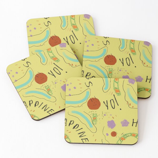 Item preview, Happiness stain yellow abstract cute funny pattern designed and sold by Yana Mustafina | Boho Soulful Designs.
