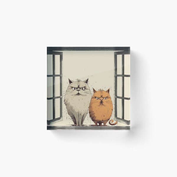 Item preview, Curious funny cats looking peeping staring peeking standing on in inside out of through window view designed and sold by zand-n-zive.