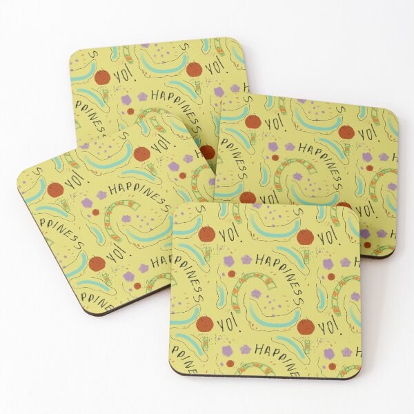 Item preview, Happiness stain yellow abstract fun print pattern designed and sold by Yana Mustafina | Boho Soulful Designs.