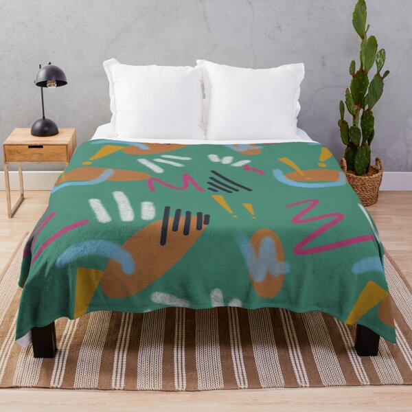 Item preview, Abstract stroke blue colors green cute pattern designed and sold by Yana Mustafina | Boho Soulful Designs.
