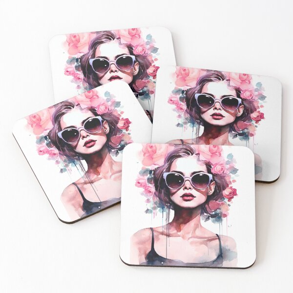 Item preview, Watercolor woman with sunglasses designed and sold by Dominika Bednarska.