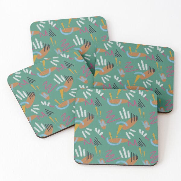 Item preview, Abstract stroke blue colors green funny pattern designed and sold by Yana Mustafina | Boho Soulful Designs.