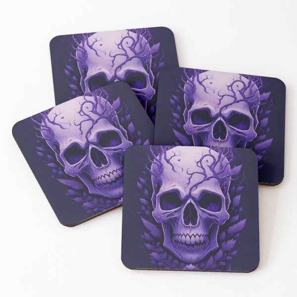 Item preview, Purple skull in minimalistic forest branches plant pattern designed and sold by TomFrontierArt.