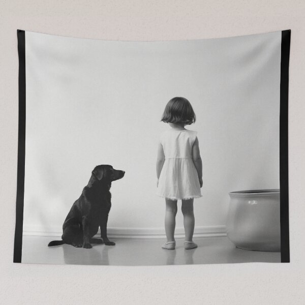 Item preview, Solo una niña con su cachorro - Arte fotográfico designed and sold by NapNapSleeper.