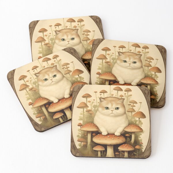 Item preview, Feline Forest Fungi: Whimsical Adventures of Cats and Mushrooms designed and sold by KittyStampedeCo.