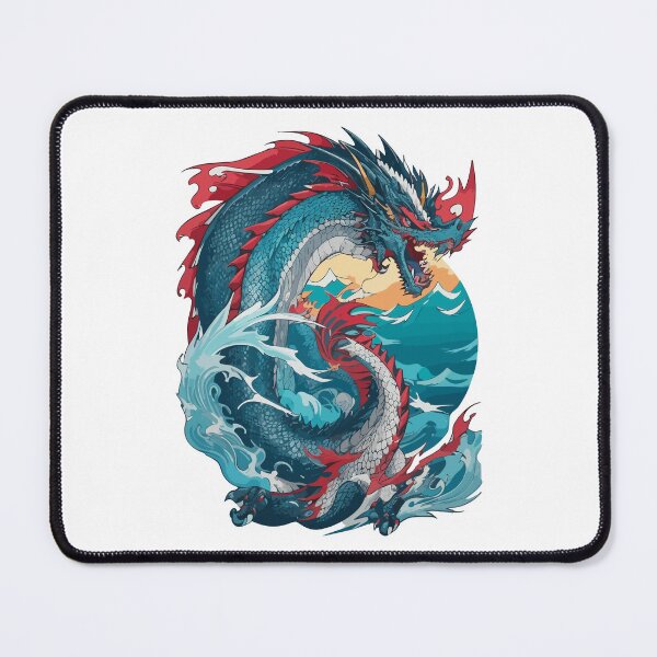 Item preview, Dragon Rising From The Ocean, Asian, Tatoo Style, Japanese Art designed and sold by Porcupine Tees ⭐⭐⭐⭐⭐.