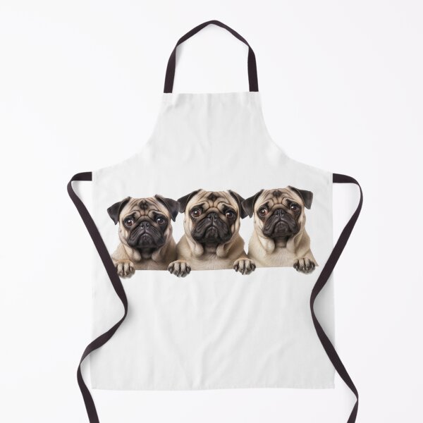 Item preview, Three funny curious pug dogs looking peeping staring peeking standing on in inside out of through window view designed and sold by zand-n-zive.