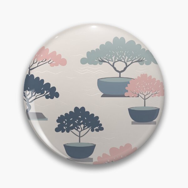 Item preview, Serene Bonsai Trees And Flowers Minimalistic Japanese Pattern designed and sold by Wonder Of Light.