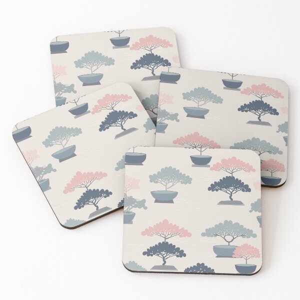 Item preview, Serene Bonsai Trees And Flowers Minimalistic Japanese Pattern designed and sold by Wonder Of Light.