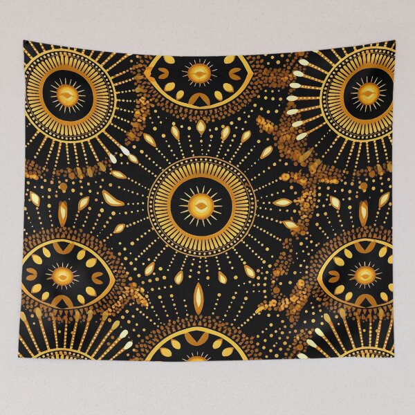 Item preview, African style pattern, Traditional Ankara pattern, Black and Gold Ankara Style designed and sold by JD72shirtshop.