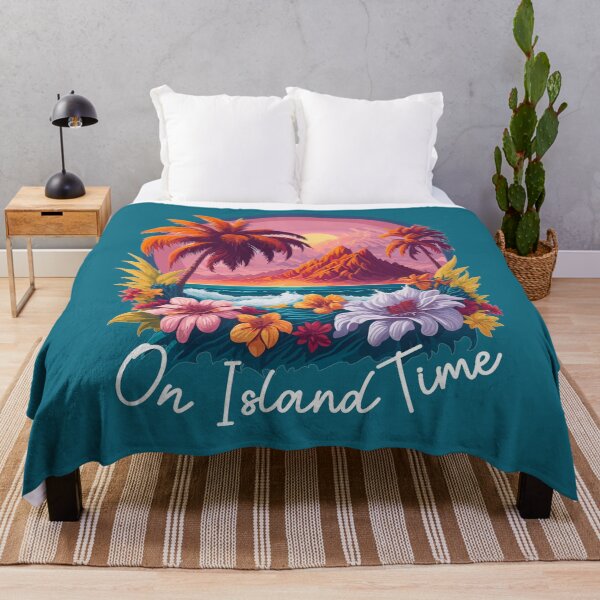 Item preview, On Island Time Tropical Island Beach Vacation Floral designed and sold by Itaya Art.