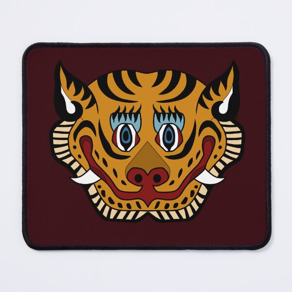 Item preview, TIBETAN TIGER RUG FACE-maroon designed and sold by BEATRIZ ABAITUA.
