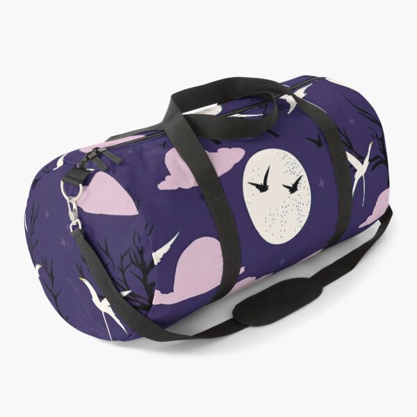 Item preview, Soothing Moonlit Night And Cranes Minimalistic Japanese Pattern designed and sold by Wonder Of Light.
