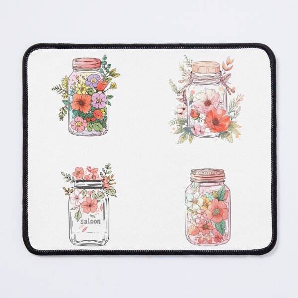 Item preview, Botanical Mason Jar - Sticker Sheet designed and sold by ZenEverAI.