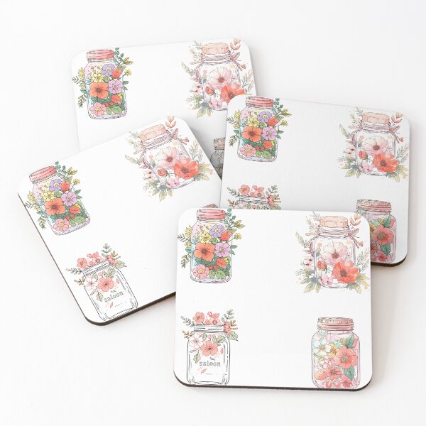 Item preview, Botanical Mason Jar - Sticker Sheet designed and sold by ZenEverAI.