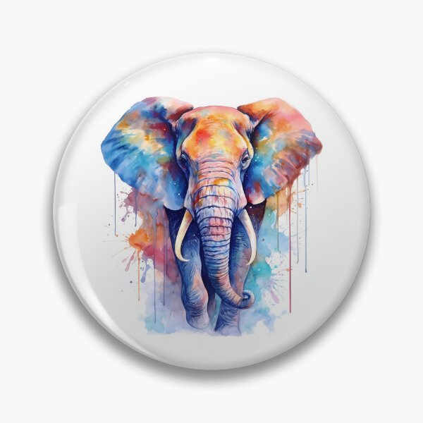 Item preview, A colorful, watercolor elephant designed and sold by annago2.