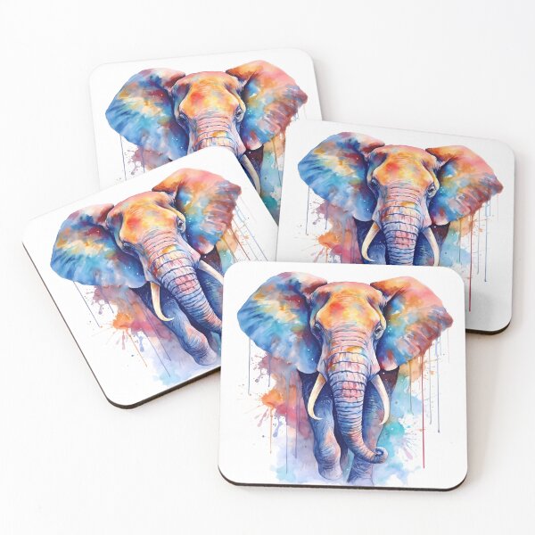 Item preview, A colorful, watercolor elephant designed and sold by annago2.