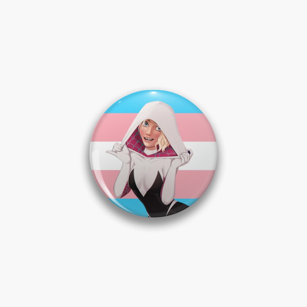 Trans flag spider gwen spider verse Stickers, pins, and phone cases