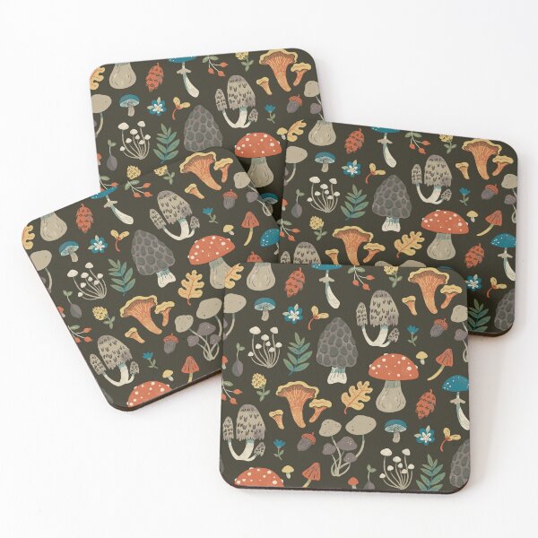 Item preview, Forest Floor Mushroom repeating pattern designed and sold by CozyPtarmigan.