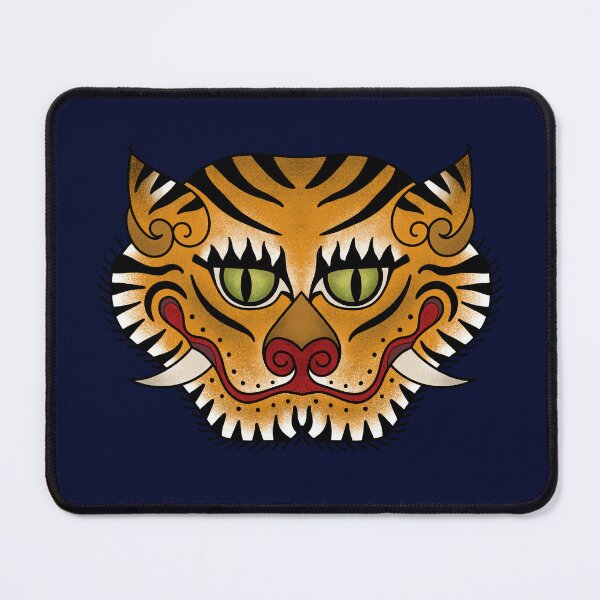 Item preview, TIGER RUG FACE-navy blue designed and sold by BEATRIZ ABAITUA.