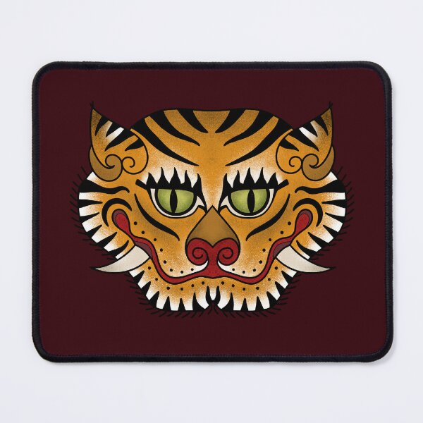 Item preview, TIGER RUG FACE-maroon designed and sold by BEATRIZ ABAITUA.