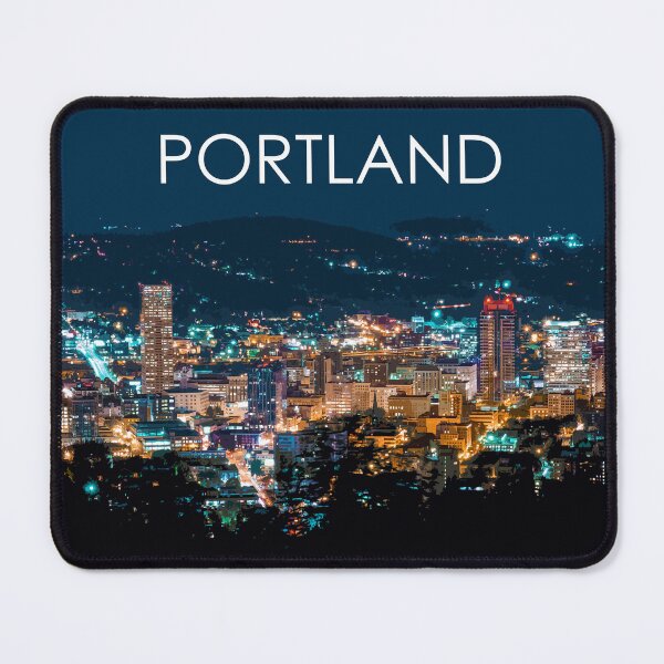 Item preview, Portland, Oregon, City, Skyline, Night, USA, Travel Print designed and sold by summattodraw.