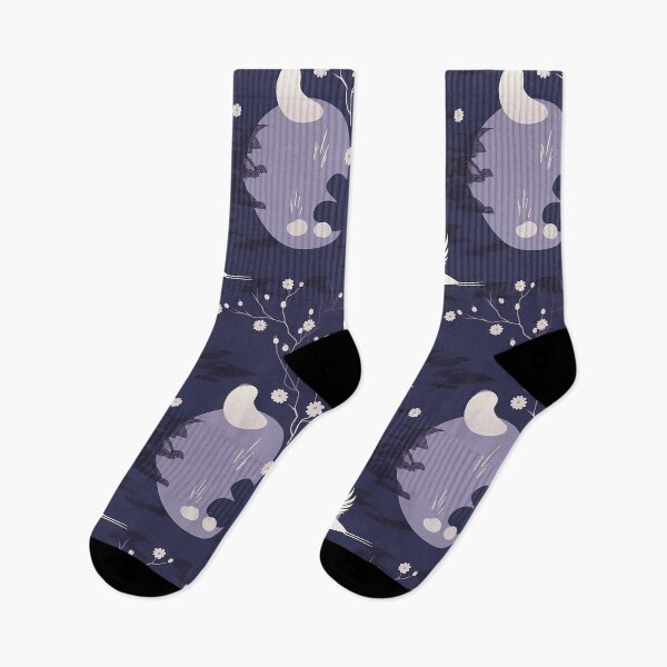 Item preview, Soothing Moonlit Night And Cranes Minimalistic Japanese Pattern designed and sold by Wonder Of Light.