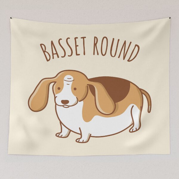 Item preview, Round Basset Hound designed and sold by Wlaurence.