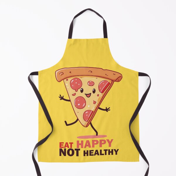 Item preview, Eat Happy Not Healthy Cute walking Pizza designed and sold by Sara-Design2.