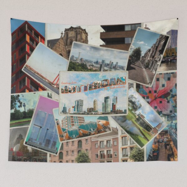 Item preview, Greetings from Rotterdam in The Netherlands Vintage style retro souvenir designed and sold by DeveloperProp0.