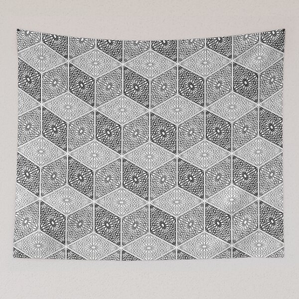 Item preview, Islamic monochromatic cubes 1/3 designed and sold by ArtCastGallery.