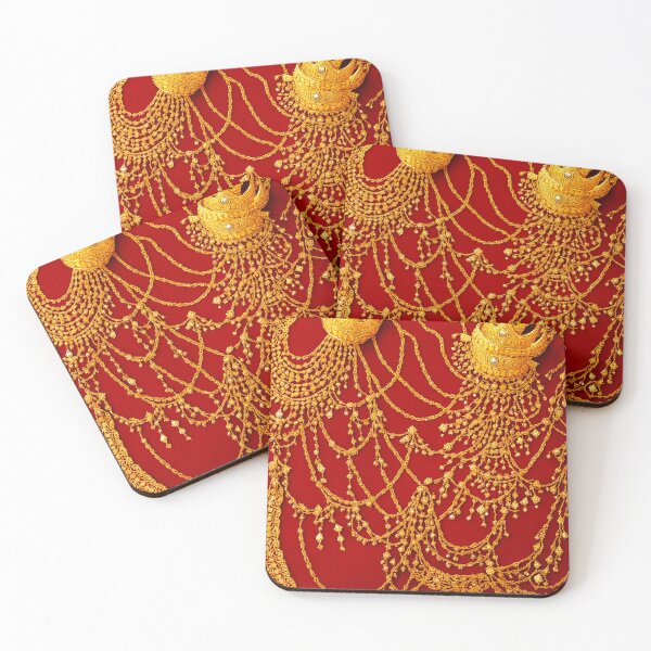 Item preview, Gold Crown Chains on Red Velvet designed and sold by ChefTonyArt.