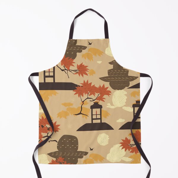 Item preview, Warm Lanterns And Maple Leaves Minimalistic Japanese Pattern designed and sold by Wonder Of Light.
