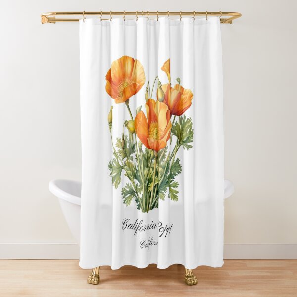 California Poppy Shower Curtains for Sale