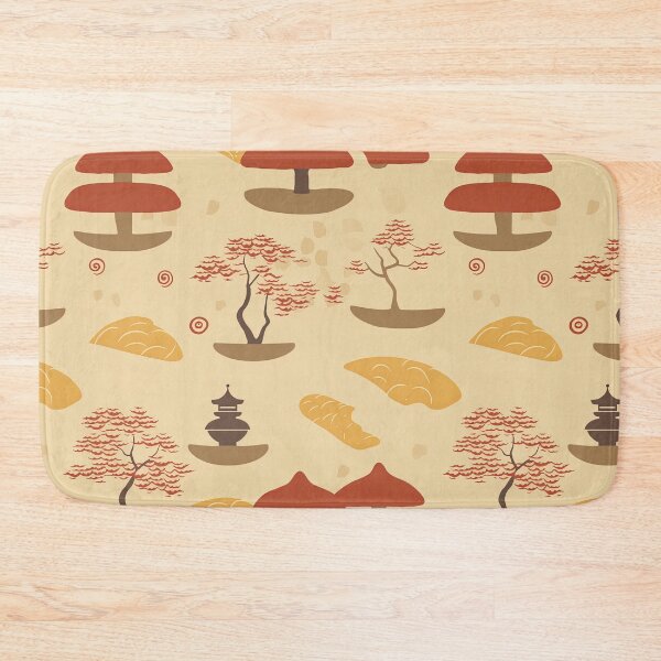 Item preview, Warm Lanterns And Bonsai Trees Minimalistic Japanese Pattern designed and sold by Wonder Of Light.