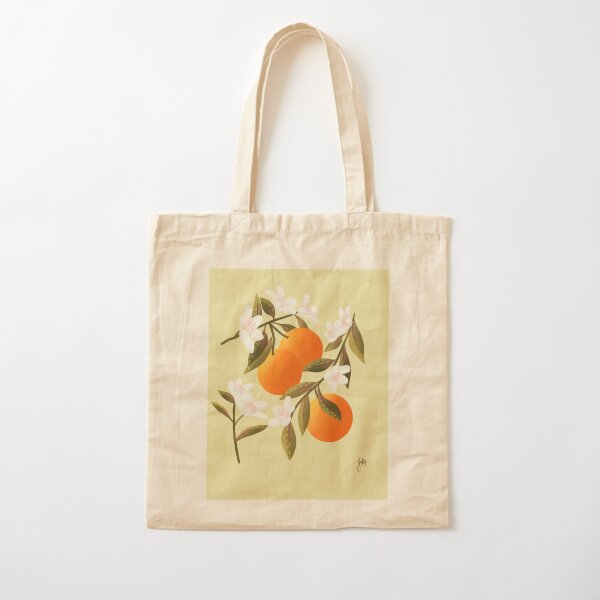 Orange Blossom Tote Bag in Cotton (15in x 15in.5in) by Saffron Marigold