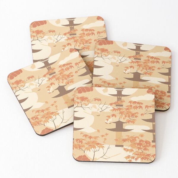 Item preview, Warm Lanterns And Maple Leaves Minimalistic Japanese Pattern designed and sold by Wonder Of Light.