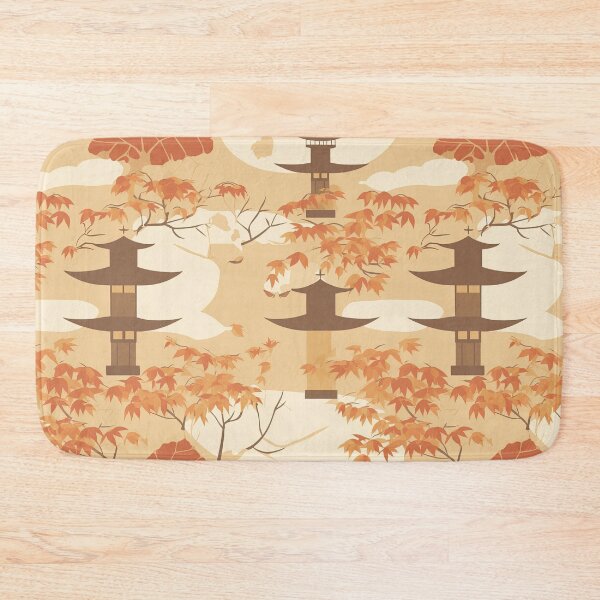 Item preview, Warm Lanterns And Maple Leaves Minimalistic Japanese Pattern designed and sold by Wonder Of Light.