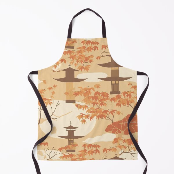 Item preview, Warm Lanterns And Maple Leaves Minimalistic Japanese Pattern designed and sold by Wonder Of Light.