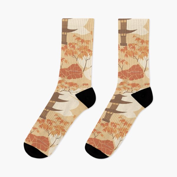 Item preview, Warm Lanterns And Maple Leaves Minimalistic Japanese Pattern designed and sold by Wonder Of Light.
