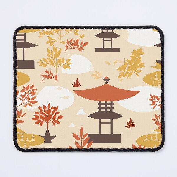 Item preview, Warm Lanterns And Maple Leaves Minimalistic Japanese Pattern designed and sold by Wonder Of Light.
