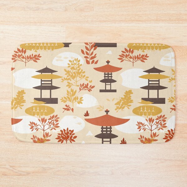 Item preview, Warm Lanterns And Maple Leaves Minimalistic Japanese Pattern designed and sold by Wonder Of Light.