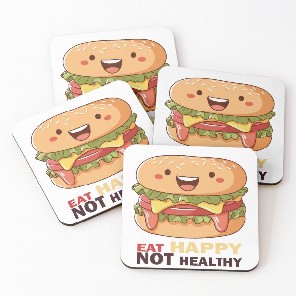 Item preview, Eat Happy Not Healthy Cute walking Burger  designed and sold by Sara-Design2.
