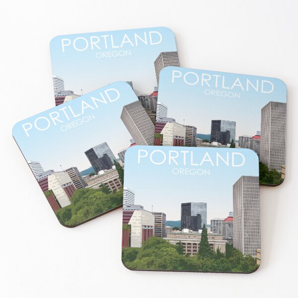Item preview, Portland, Oregon, City, Skyline, USA, Travel Print designed and sold by summattodraw.