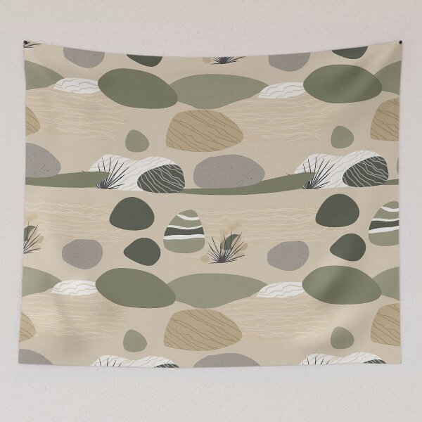 Item preview, Soothing Rocks And Ripples Minimalistic Japanese Pattern designed and sold by Wonder Of Light.
